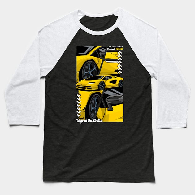 Countach Exotic Car Baseball T-Shirt by milatees